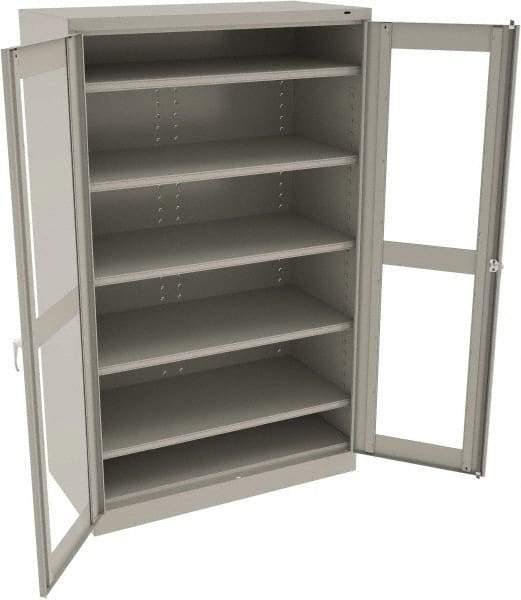 Tennsco - 5 Shelf Visible Storage Cabinet - Steel, 48" Wide x 24" Deep x 78" High, Light Gray - USA Tool & Supply