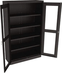 Tennsco - 5 Shelf Visible Storage Cabinet - Steel, 48" Wide x 18" Deep x 78" High, Black - USA Tool & Supply