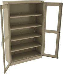 Tennsco - 5 Shelf Visible Storage Cabinet - Steel, 48" Wide x 18" Deep x 78" High, Sand - USA Tool & Supply