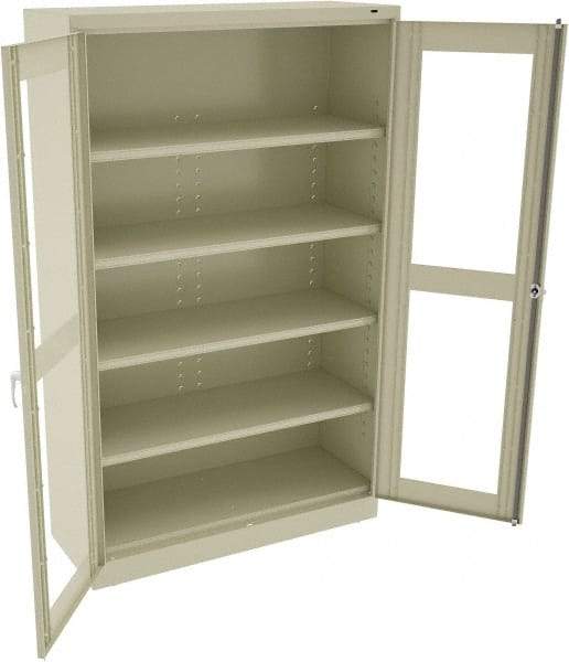 Tennsco - 5 Shelf Visible Storage Cabinet - Steel, 48" Wide x 18" Deep x 78" High, Champagne/Putty - USA Tool & Supply