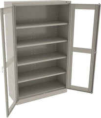 Tennsco - 5 Shelf Visible Storage Cabinet - Steel, 48" Wide x 18" Deep x 78" High, Light Gray - USA Tool & Supply