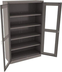 Tennsco - 5 Shelf Visible Storage Cabinet - Steel, 48" Wide x 18" Deep x 78" High, Medium Gray - USA Tool & Supply