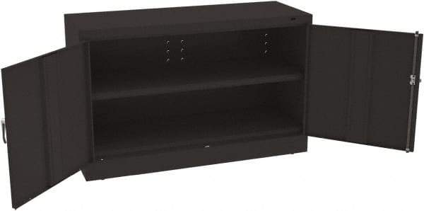 Tennsco - 5 Shelf Locking Storage Cabinet - Steel, 48" Wide x 18" Deep x 30" High, Black - USA Tool & Supply