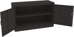 Tennsco - 5 Shelf Locking Storage Cabinet - Steel, 48" Wide x 18" Deep x 30" High, Black - USA Tool & Supply