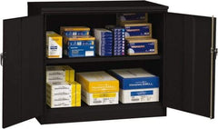 Tennsco - 2 Shelf Locking Storage Cabinet - Steel, 48" Wide x 24" Deep x 42" High, Black - USA Tool & Supply