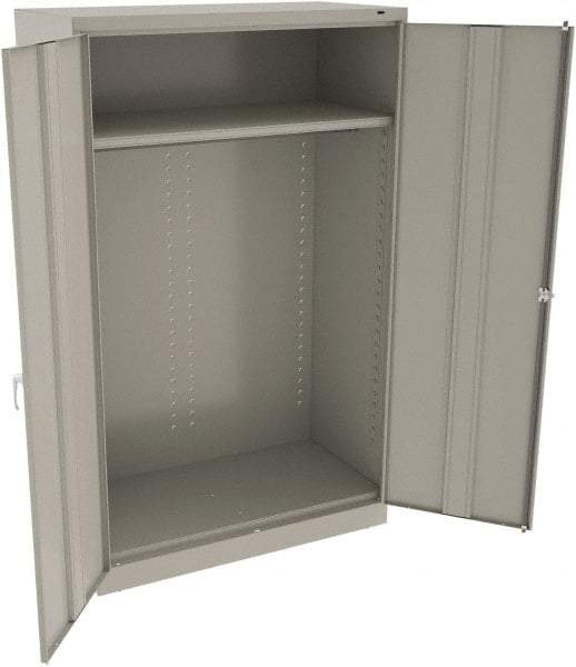 Tennsco - 2 Shelf Wardrobe Storage Cabinet - Steel, 48" Wide x 24" Deep x 78" High, Light Gray - USA Tool & Supply