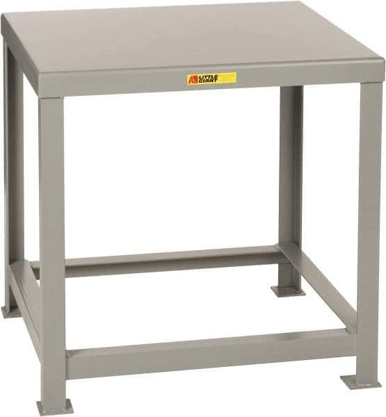 Little Giant - 30 Wide x 28" Deep x 36" High, Steel Heavy-Duty Machine Table - Comfort Edge, Fixed Legs, Gray - USA Tool & Supply