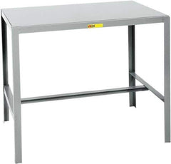 Little Giant - 36 Wide x 24" Deep x 36" High, Steel Machine Work Table - Straight Edge, Fixed Legs, Gray - USA Tool & Supply