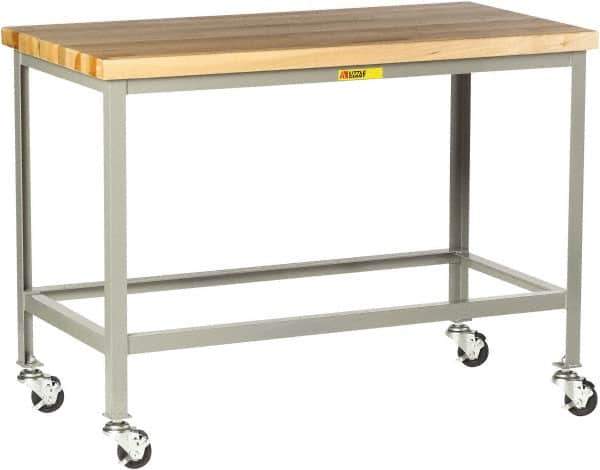 Little Giant - Mobile Table - Steel, Fixed Leg, Gray, 72" Long x 30" Deep x 35" High - USA Tool & Supply