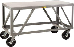 Little Giant - Mobile Table - Fixed Leg, Gray, 30" Deep - USA Tool & Supply