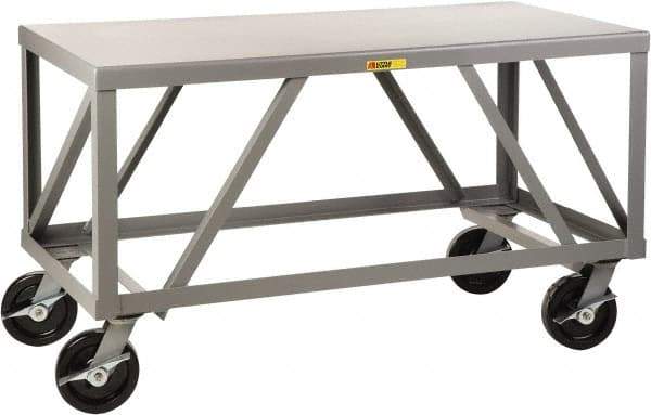 Little Giant - Mobile Table - Fixed Leg, Gray, 30" Deep - USA Tool & Supply