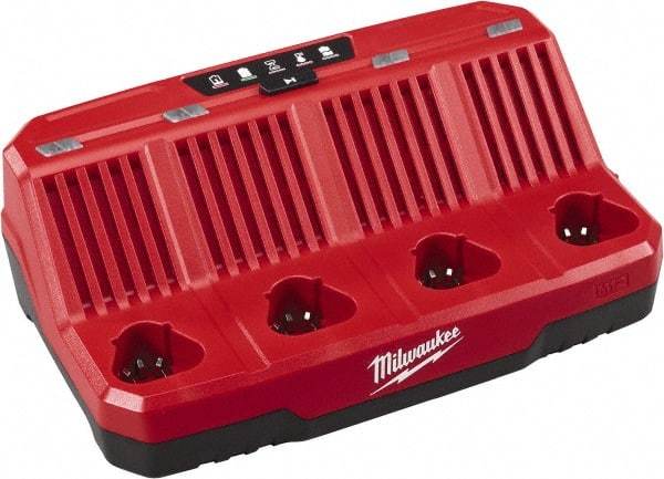 Milwaukee Tool - 12 Volt, 4 Battery Lithium-Ion Power Tool Charger - USA Tool & Supply