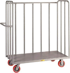 Little Giant - 3,600 Lb Capacity, 3-Sided Steel Bulk Truck - 53-1/2" Long x 30" Wide x 57" High, 6" Diam Polyurethane Wheels - USA Tool & Supply