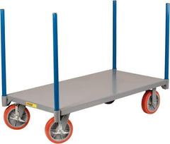 Little Giant - 3,600 Lb Capacity Steel Pipe Stake Truck - Steel Deck, 30" OAW, 60" Platform Length, Polyurethane Casters - USA Tool & Supply