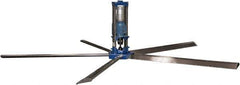 Patterson Fan - 5 Blades, 24' Blade Length, 400,867 CFM High Performance Industrial Ceiling Fan - 48 RPM, 230V, 6.2 Amps, Blue & Silver - USA Tool & Supply