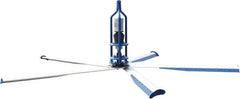 Patterson Fan - 5 Blades, 8' Blade Length, 67,178 CFM High Performance Industrial Ceiling Fan - 110 RPM, 460V, 1.8 Amps, Blue & Silver - USA Tool & Supply