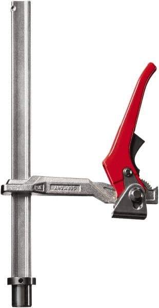 Bessey - 1,000 Lb Holding Capacity, 12" Max Opening Capacity, 1,000 Lb Clamping Pressure, Manual Hold Down Clamp - 7-15/16" Arm Length, 8-21/32" Clamp Length, 1-5/8" Clamp Width, 15-3/4" Clamp Height, 28mm Stud Mount, Steel - USA Tool & Supply