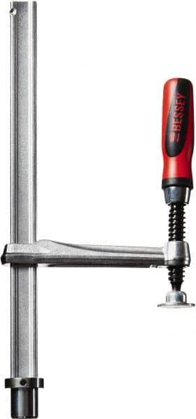 Bessey - 1100 Lb Holding Capacity, 12" Max Opening Capacity, 1100 Lb Clamping Pressure, Manual Hold Down Clamp - 6-7/8" Arm Length, 7" Clamp Length, 1-37/64" Clamp Width, 15-3/4" Clamp Height, 28mm Stud Mount, Steel - USA Tool & Supply