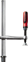 Bessey - 1,000 Lb Holding Capacity, 12" Max Opening Capacity, 1,000 Lb Clamping Pressure, Manual Hold Down Clamp - 7-11/16" Arm Length, 7-7/8" Clamp Length, 1-37/64" Clamp Width, 15-3/4" Clamp Height, 28mm Stud Mount, Steel - USA Tool & Supply