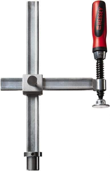 Bessey - 1,200 Lb Holding Capacity, 12" Max Opening Capacity, 1,200 Lb Clamping Pressure, Manual Hold Down Clamp - 10" Arm Length, 10-7/16" Clamp Length, 2-19/32" Clamp Width, 15-3/4" Clamp Height, 28mm Stud Mount, Steel - USA Tool & Supply