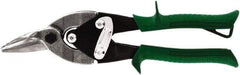 Midwest Snips - 1-1/4" Length of Cut, Right Pattern Aviation Snip - 10" OAL, 18 AWG Steel Capacity - USA Tool & Supply