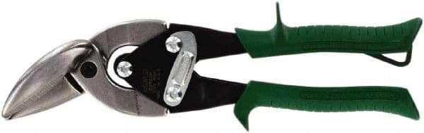 Midwest Snips - 1-1/4" Length of Cut, Right Pattern Offset Aviation Snip - 9-3/4" OAL, 18 AWG Steel Capacity - USA Tool & Supply