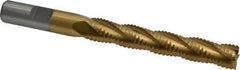 Interstate - 1/2" Diam, Coarse Pitch, 3" LOC, 4 Flute Cobalt Roughing Square End Mill - TiN Finish, 5" OAL, 1/2" Shank Diam, Single End - USA Tool & Supply