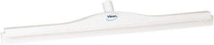 Vikan - 27.6" Polypropylene Blade Floor Squeegee Frame - Threaded End, Double Edge, White, Polypropylene Holder - USA Tool & Supply