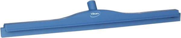 Vikan - 27.6" Polypropylene Blade Floor Squeegee Frame - Threaded End, Double Edge, Blue, Polypropylene Holder - USA Tool & Supply