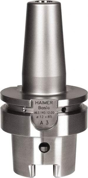HAIMER - 5/8" Hole Diam, HSK63A Taper Shank Shrink Fit Tool Holder & Adapter - 3" Projection, 27mm Nose Diam, 50mm Clamping Depth, 25,000 RPM - Exact Industrial Supply