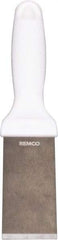 Remco - Stiff Stainless Steel Beveled Scraper - 1-1/2" Blade Width x 3-1/2" Blade Length, 5-13/32" Long Ergonomic Polypropylene Handle - USA Tool & Supply