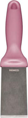 Remco - Stiff Stainless Steel Beveled Scraper - 1-1/2" Blade Width x 3-1/2" Blade Length, 5-13/32" Long Ergonomic Polypropylene Handle - USA Tool & Supply