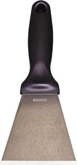 Remco - Stiff Stainless Steel Beveled Scraper - 3" Blade Width x 3-1/2" Blade Length, 5-13/32" Long Ergonomic Polypropylene Handle - USA Tool & Supply