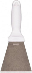 Remco - Stiff Stainless Steel Beveled Scraper - 3" Blade Width x 3-1/2" Blade Length, 5-13/32" Long Ergonomic Polypropylene Handle - USA Tool & Supply