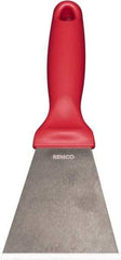 Remco - Stiff Stainless Steel Beveled Scraper - 3" Blade Width x 3-1/2" Blade Length, 5-13/32" Long Ergonomic Polypropylene Handle - USA Tool & Supply