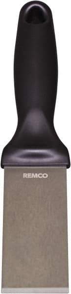 Remco - Stiff Stainless Steel Beveled Scraper - 1-1/2" Blade Width x 3-1/2" Blade Length, 5-13/32" Long Ergonomic Polypropylene Handle - USA Tool & Supply