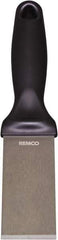 Remco - Stiff Stainless Steel Beveled Scraper - 1-1/2" Blade Width x 3-1/2" Blade Length, 5-13/32" Long Ergonomic Polypropylene Handle - USA Tool & Supply