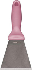 Remco - Stiff Stainless Steel Beveled Scraper - 1-1/2" Blade Width x 3-1/2" Blade Length, 5-13/32" Long Ergonomic Polypropylene Handle - USA Tool & Supply