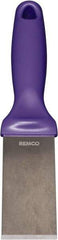 Remco - Stiff Stainless Steel Beveled Scraper - 1-1/2" Blade Width x 3-1/2" Blade Length, 5-13/32" Long Ergonomic Polypropylene Handle - USA Tool & Supply