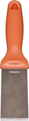 Remco - Stiff Stainless Steel Beveled Scraper - 1-1/2" Blade Width x 3-1/2" Blade Length, 5-13/32" Long Ergonomic Polypropylene Handle - USA Tool & Supply