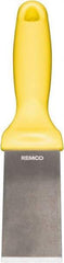 Remco - Stiff Stainless Steel Beveled Scraper - 1-1/2" Blade Width x 3-1/2" Blade Length, 5-13/32" Long Ergonomic Polypropylene Handle - USA Tool & Supply