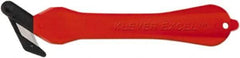 Klever Innovations - Fixed Safety Cutter - 1-1/4" Carbon Steel Blade, Red Plastic Handle, 1 Blade Included - USA Tool & Supply