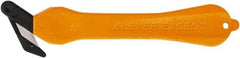 Klever Innovations - Fixed Safety Cutter - 1-1/4" Carbon Steel Blade, Orange Plastic Handle, 1 Blade Included - USA Tool & Supply