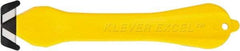 Klever Innovations - Fixed Safety Cutter - 1-1/4" Carbon Steel Blade, Yellow Plastic Handle, 1 Blade Included - USA Tool & Supply