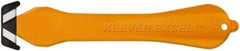 Klever Innovations - Fixed Safety Cutter - 1-1/4" Carbon Steel Blade, Orange Plastic Handle, 1 Blade Included - USA Tool & Supply