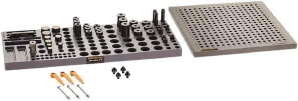 Renishaw - M8, CMM Magnetic & Clamping Kit - Use with CMM Fixtures, Includes 47Pc. Component Set, 300x300mm Plate - USA Tool & Supply