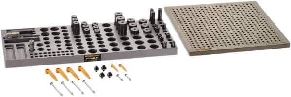 Renishaw - M6, CMM Clamping Kit - Use with CMM Fixtures, Includes 44Pc. Component Set, 300x300mm Plate - USA Tool & Supply