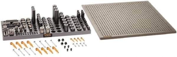 Renishaw - M6, CMM Magnetic & Clamping Kit - Use with CMM Fixtures, Includes 112Pc. Component Set, 450x450mm Plate - USA Tool & Supply