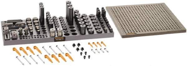 Renishaw - M6, CMM Magnetic & Clamping Kit - Use with CMM Fixtures, Includes 112Pc. Component Set, 300x300mm Plate - USA Tool & Supply