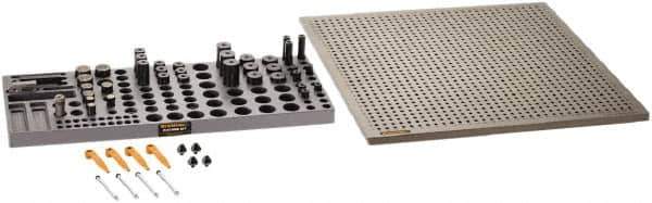 Renishaw - M6, CMM Magnetic & Clamping Kit - Use with CMM Fixtures, Includes 49Pc. Component Set, 450x450mm Plate - USA Tool & Supply
